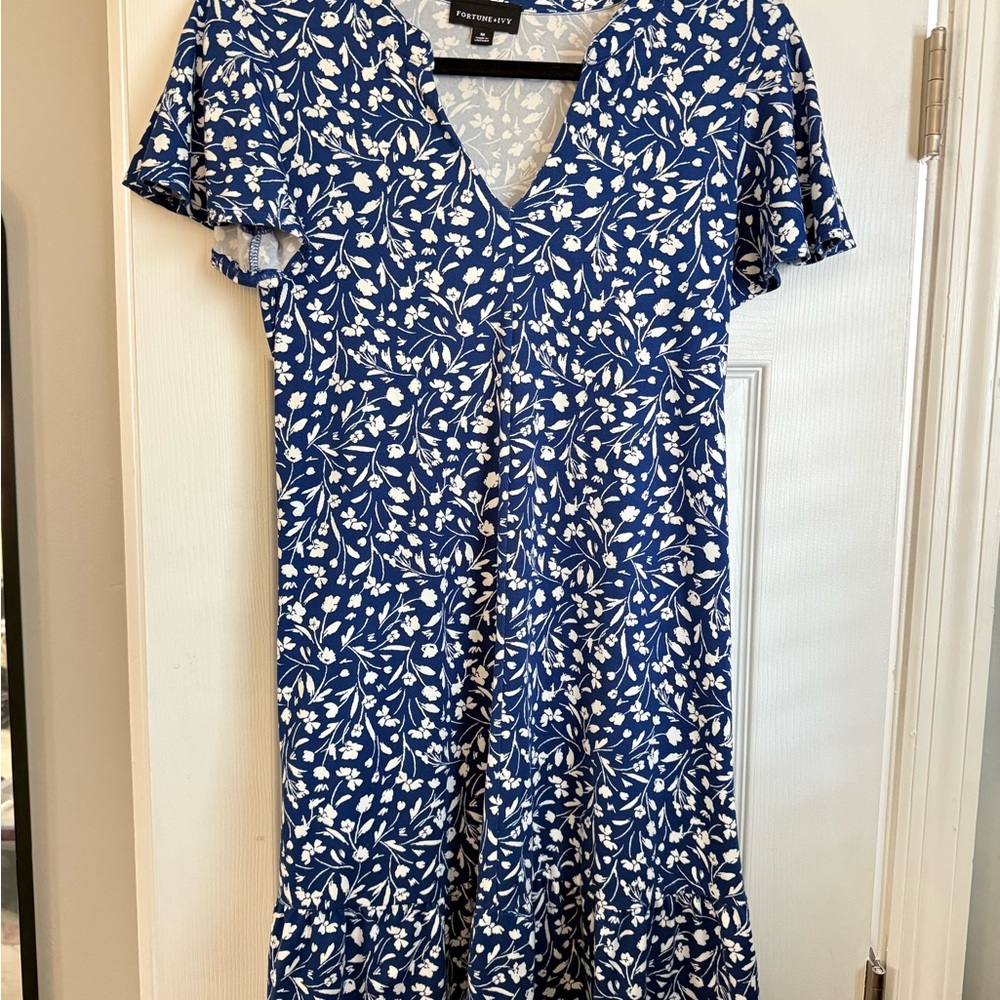 Fortune + Ivy Blue and White Floral Dress